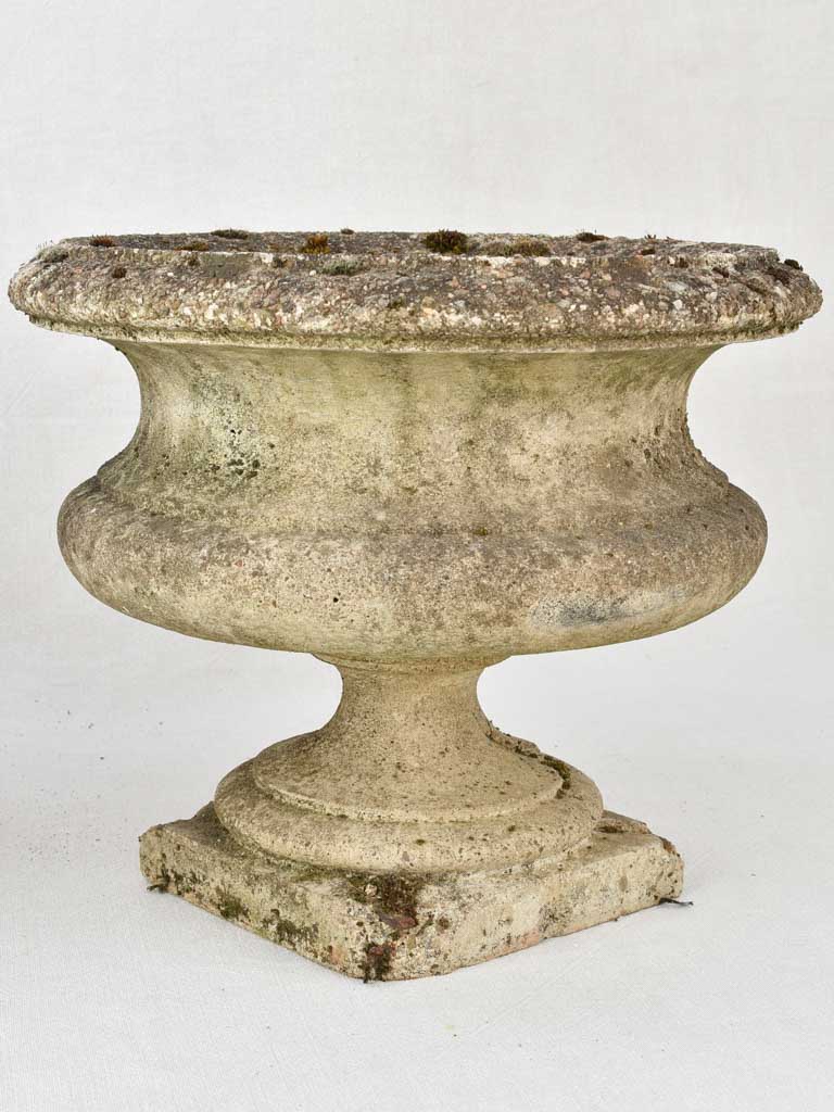 Pair of antique French cement Medici planters