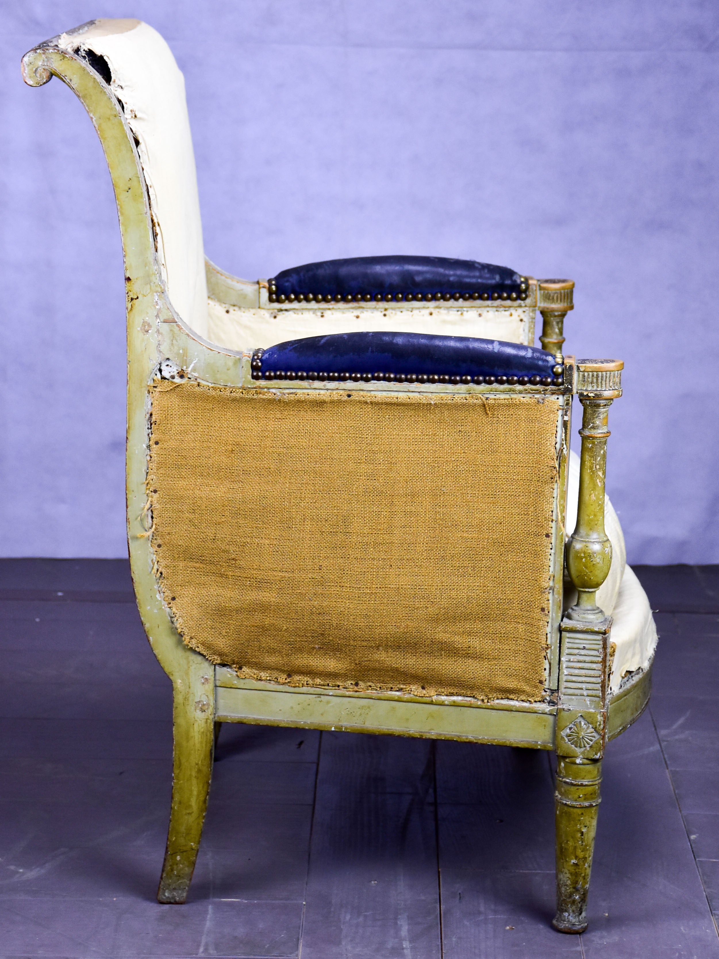 Small antique French bergère armchair