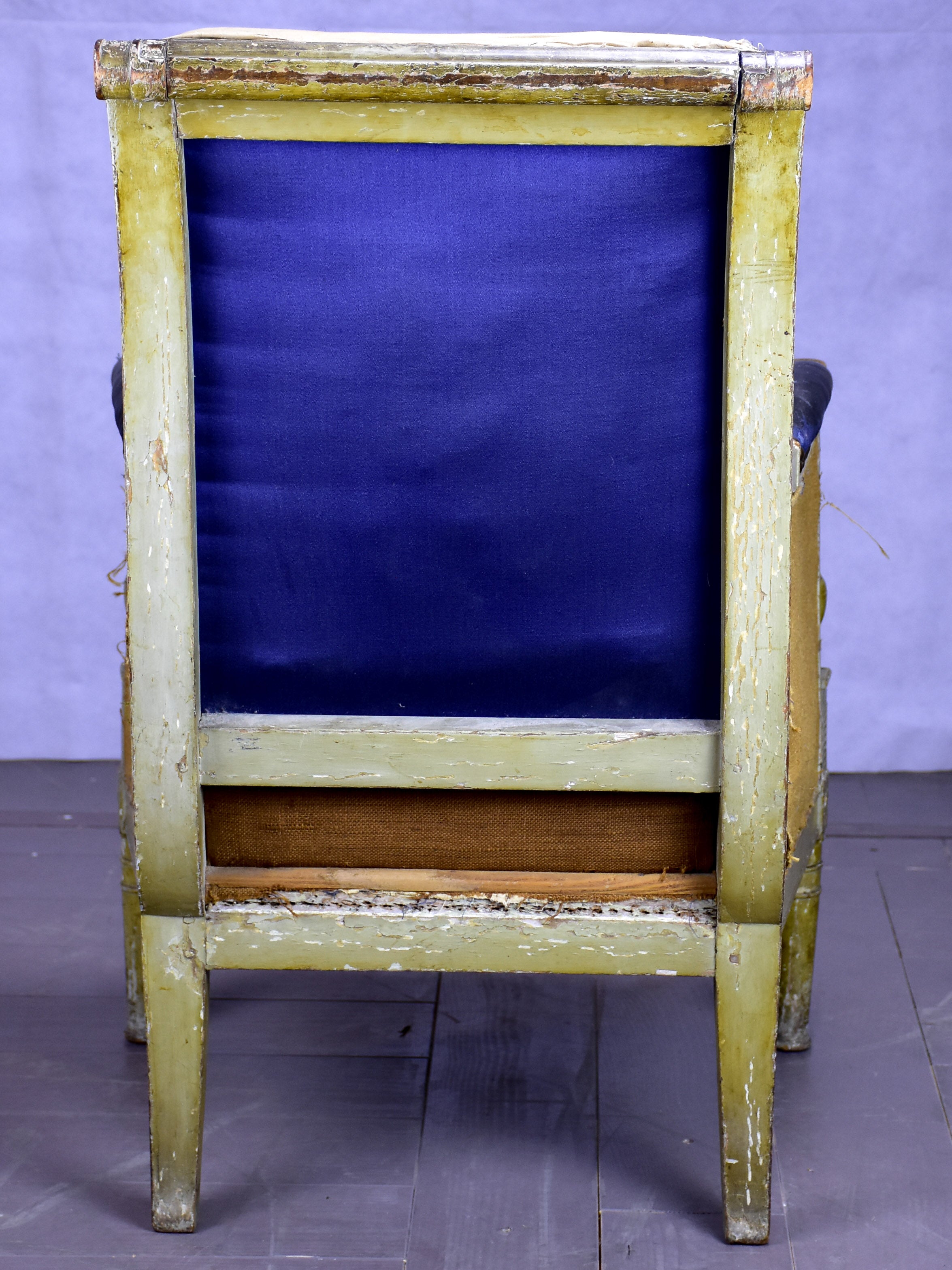 Small antique French bergère armchair