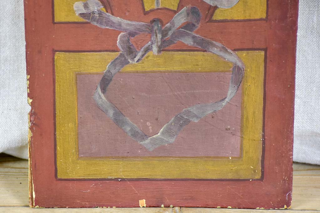 Pretty Louis XVI style narrow painted panel 41¼" x 8¾"