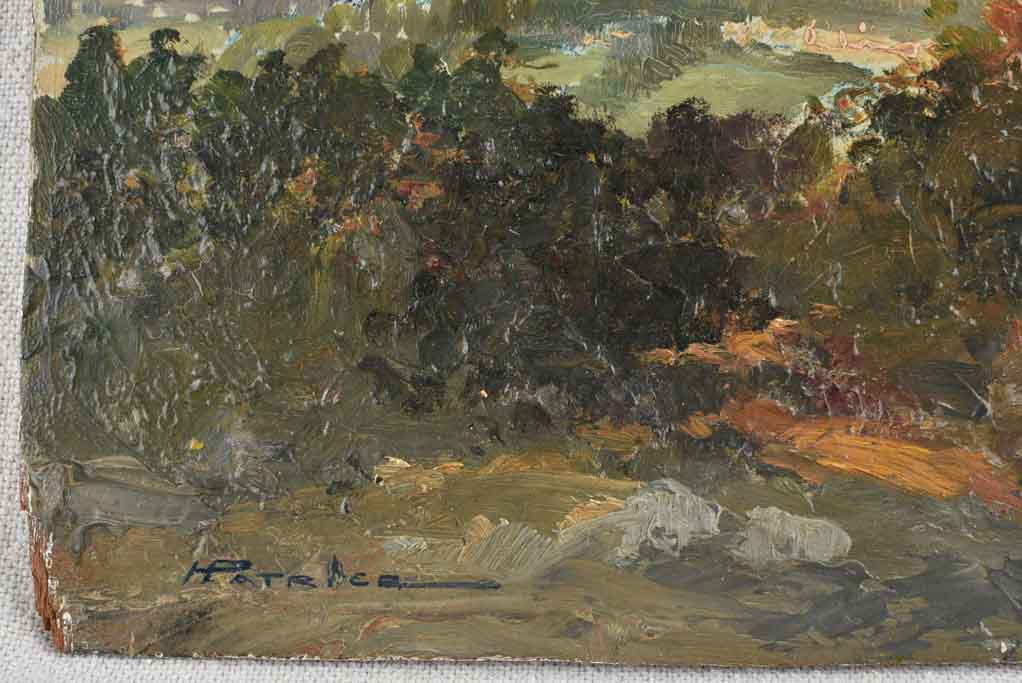 Provencal scenic oil on board painting