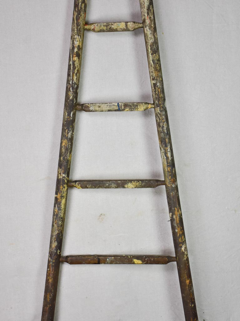 19th century French harvest ladder with broad base and narrow top 92¼"