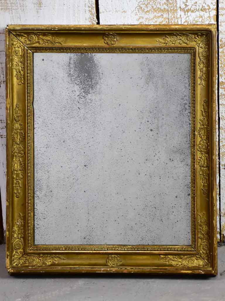 Small Restauration mirror with original mercury glass and gold frame 13¾" x 16¼"