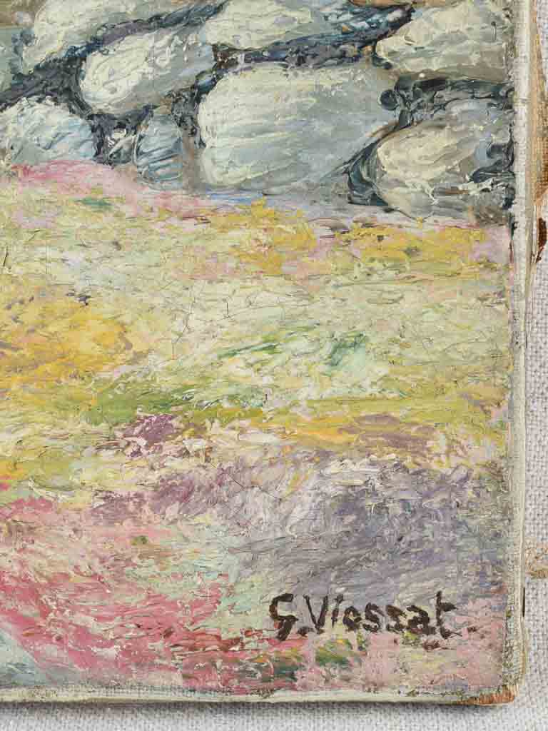 Historic Oil-on-Canvas Autumn Landscape Painting