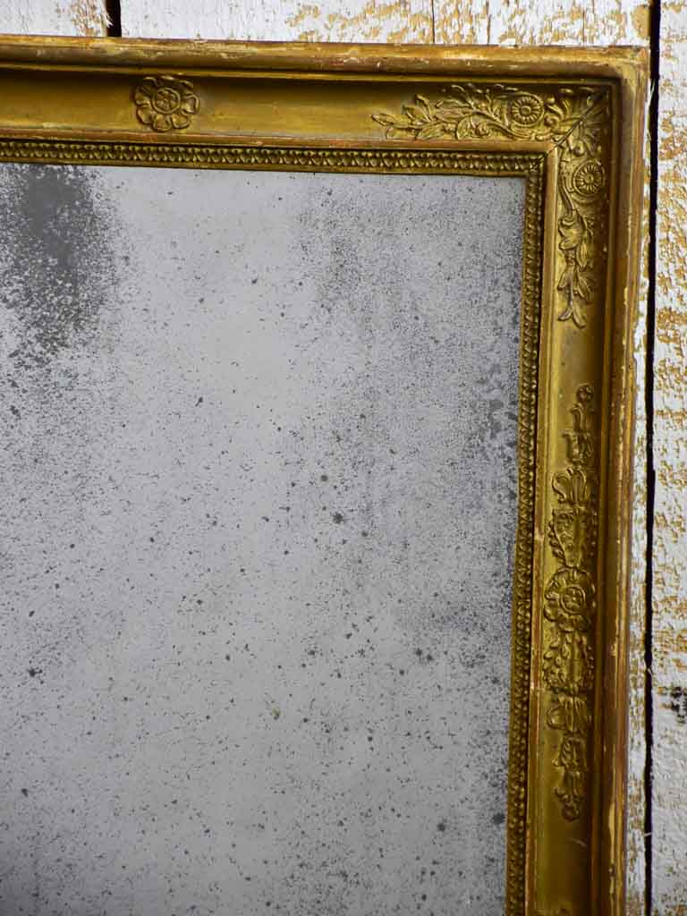 Small Restauration mirror with original mercury glass and gold frame 13¾" x 16¼"