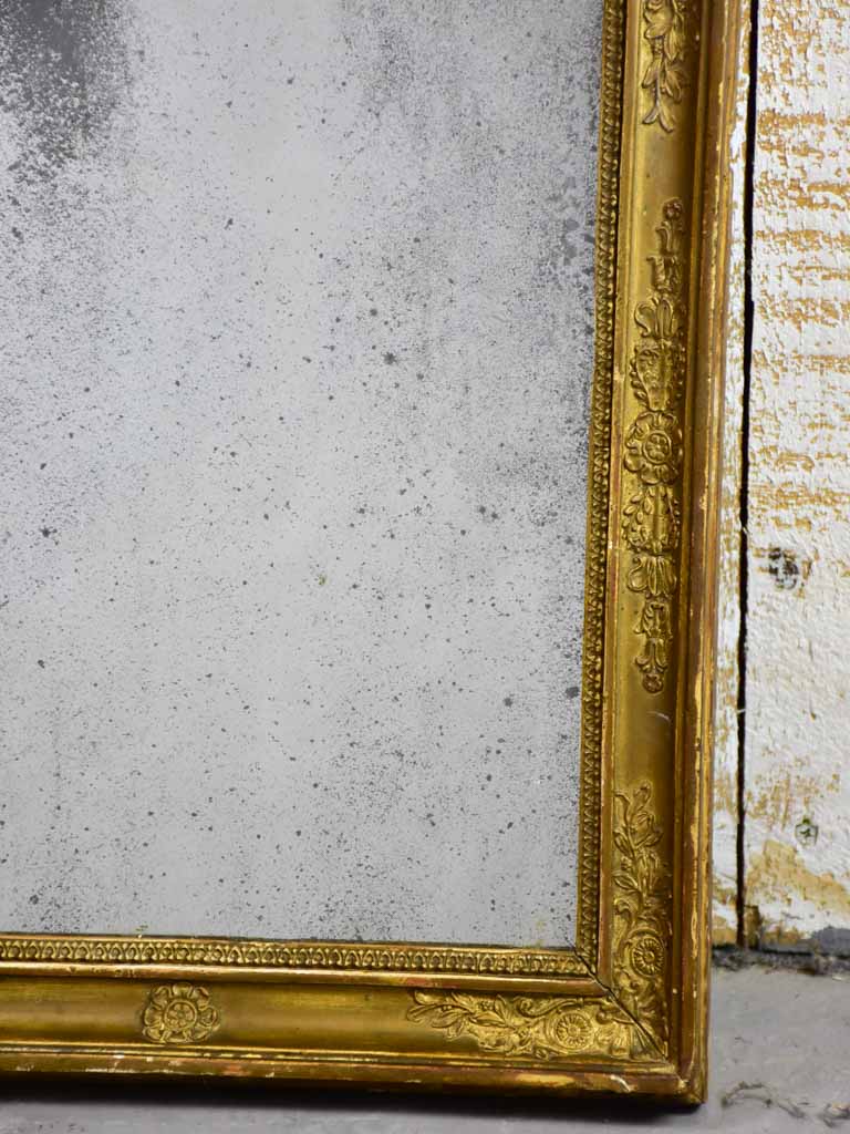Small Restauration mirror with original mercury glass and gold frame 13¾" x 16¼"