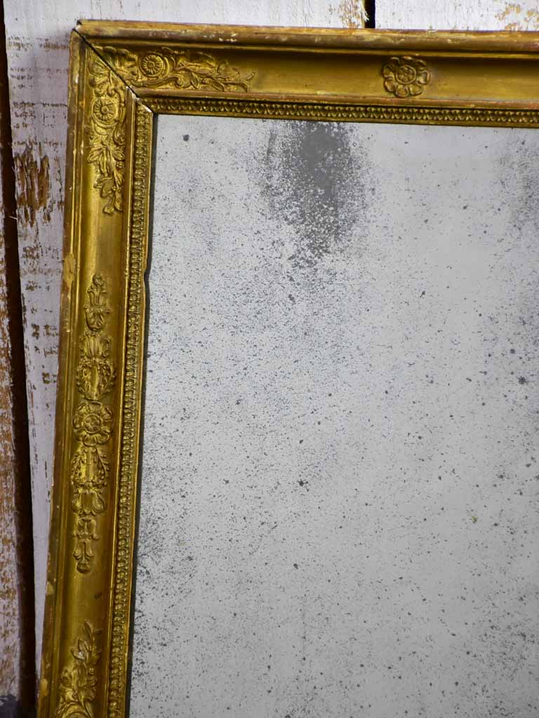 Small Restauration mirror with original mercury glass and gold frame 13¾" x 16¼"