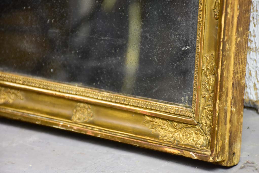 Small Restauration mirror with original mercury glass and gold frame 13¾" x 16¼"