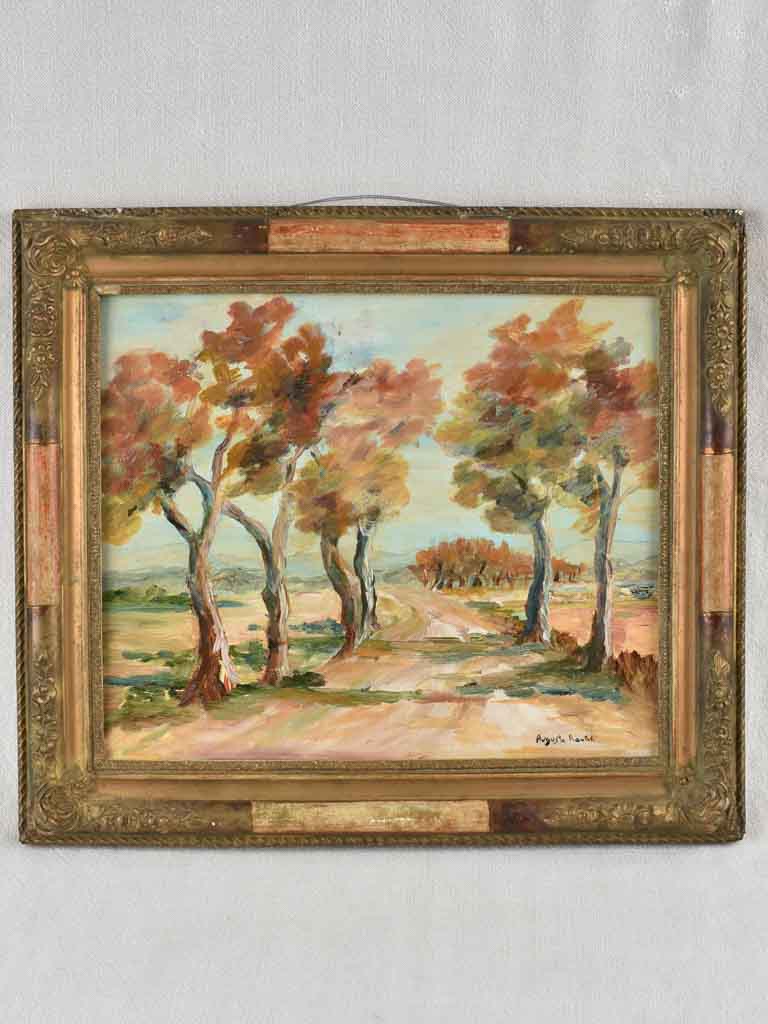 Antique French landscape painting - August Roure (1878-1936) - Saint Remy de Provence 15¾" x 18"