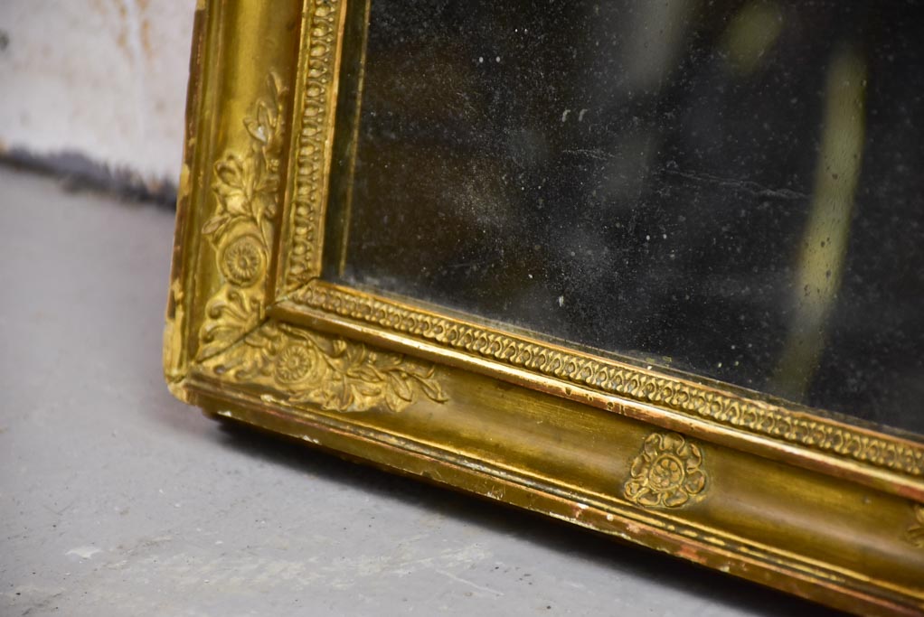 Small Restauration mirror with original mercury glass and gold frame 13¾" x 16¼"