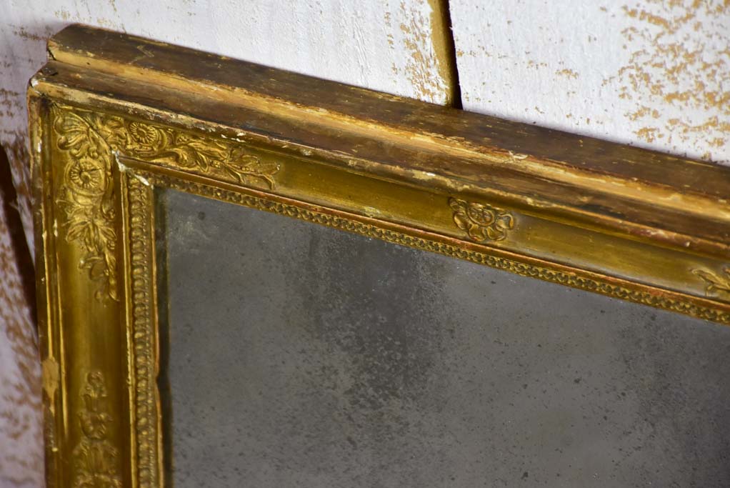 Small Restauration mirror with original mercury glass and gold frame 13¾" x 16¼"