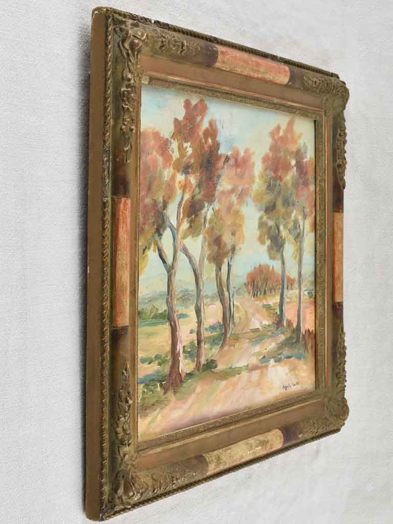 Antique French landscape painting - August Roure (1878-1936) - Saint Remy de Provence 15¾" x 18"