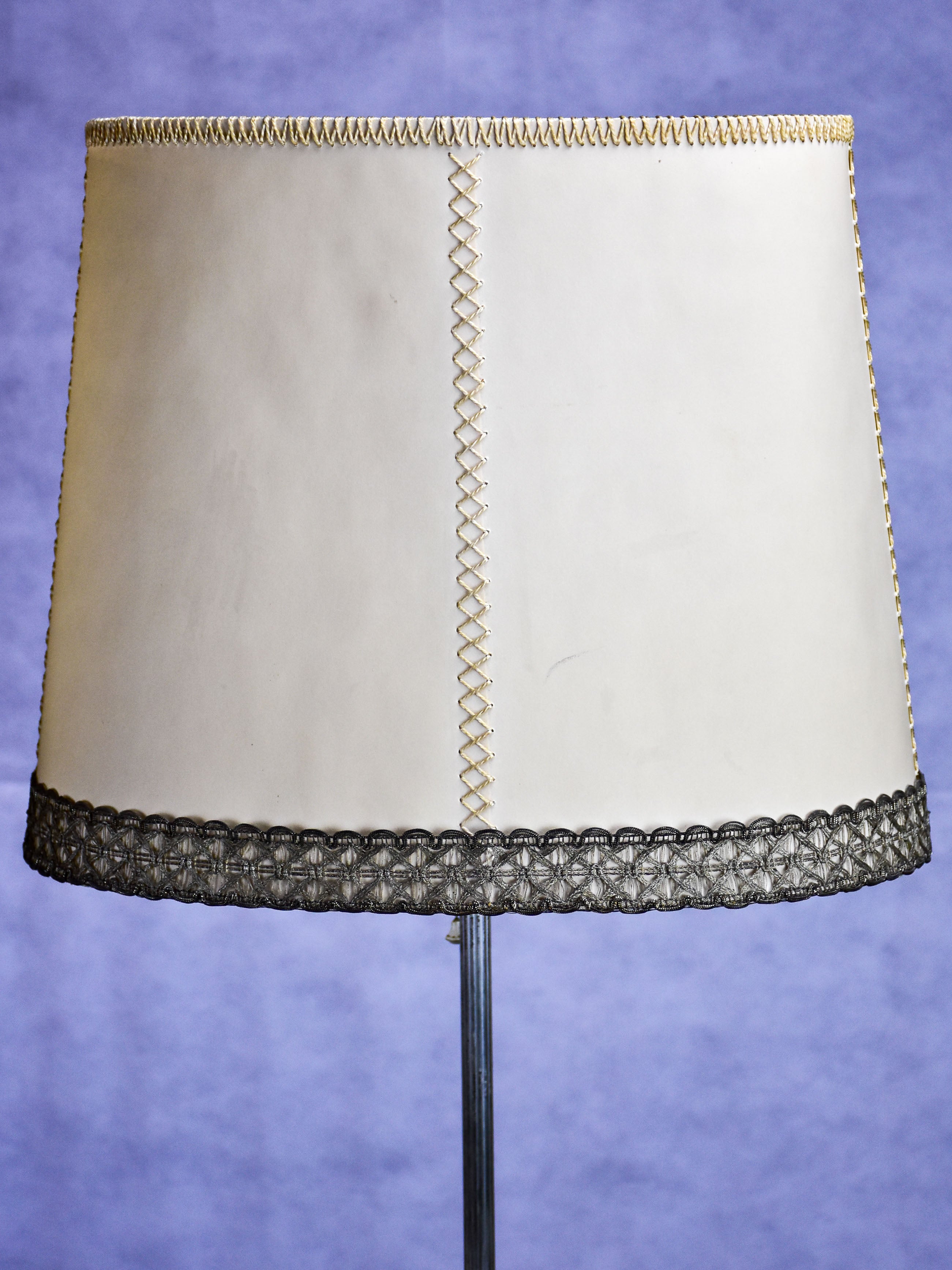 Pair of tall table lamps with parchment shades