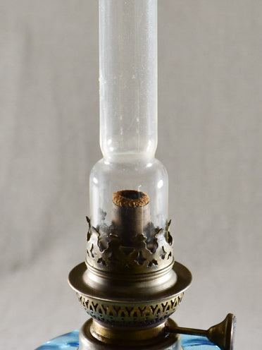 Timeless French decor, blue glass lamp