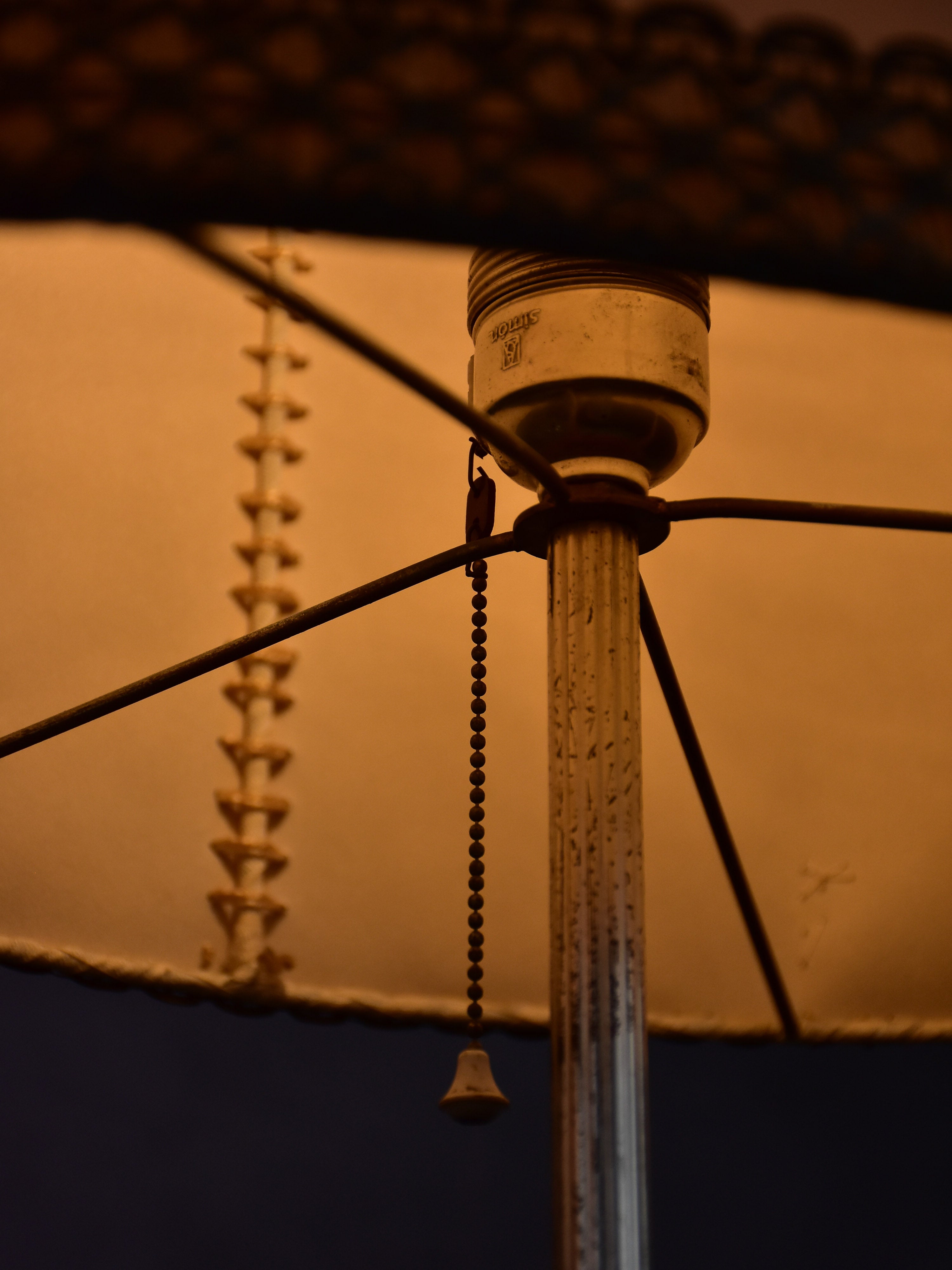 Pair of tall table lamps with parchment shades