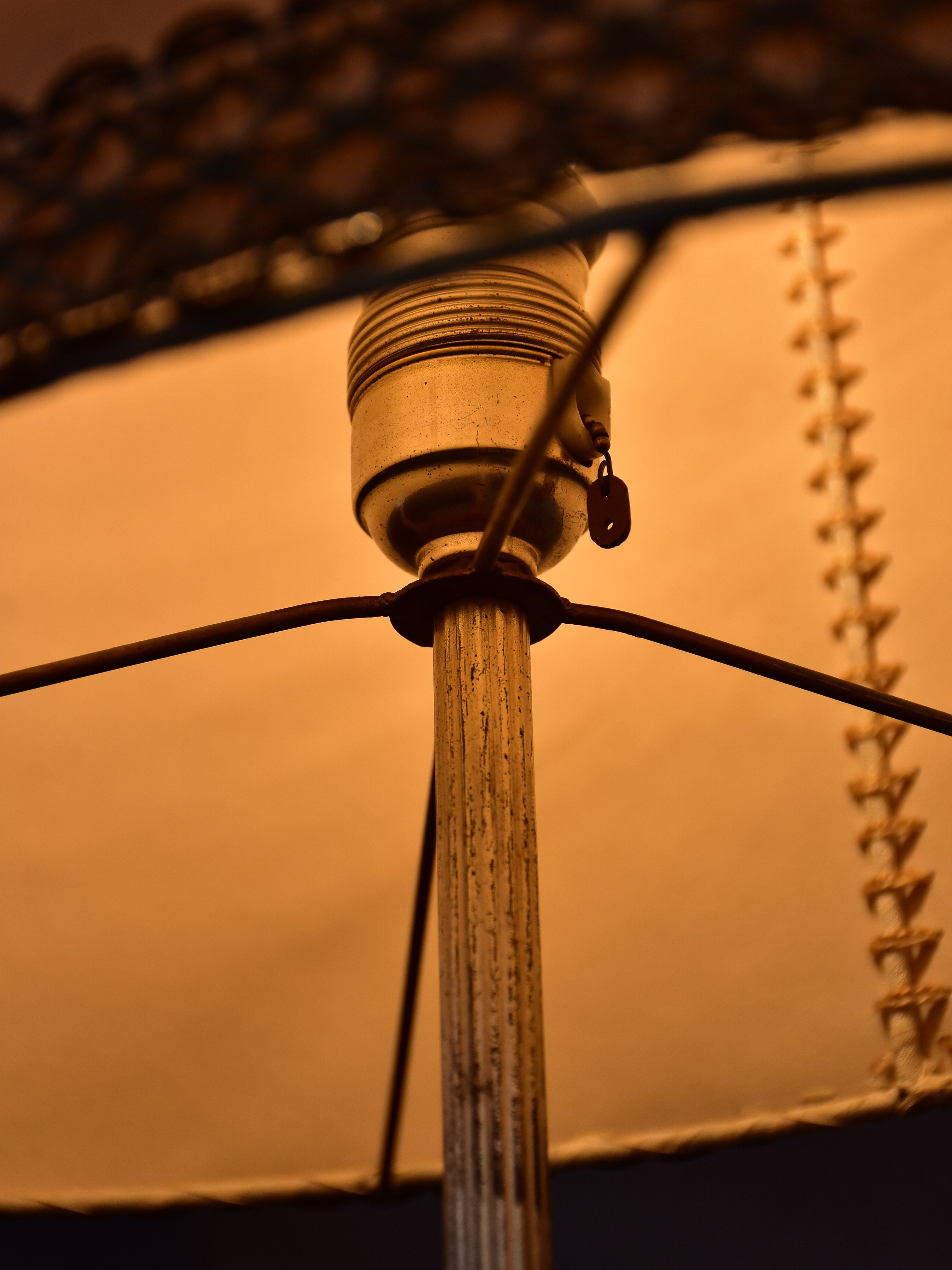 Pair of tall table lamps with parchment shades