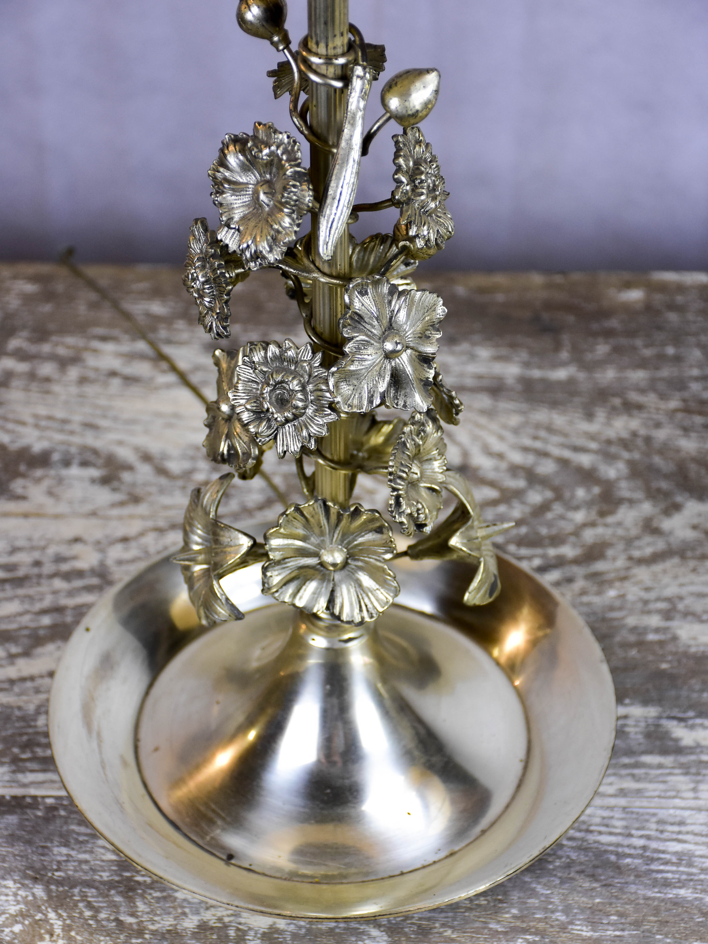 Pair of tall table lamps with parchment shades
