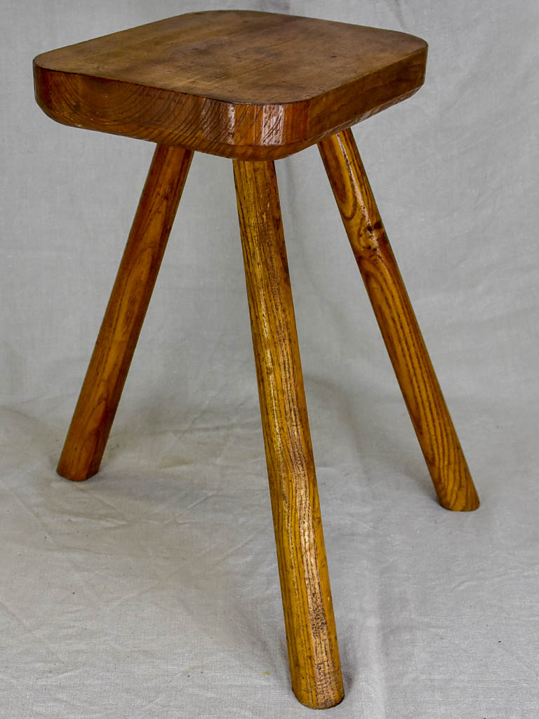 Pair of beech wood 3 legged milking stools