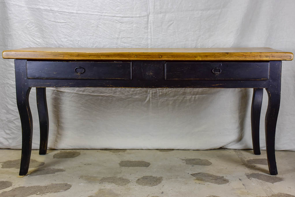 Antique French Louis XV style console table - solid oak