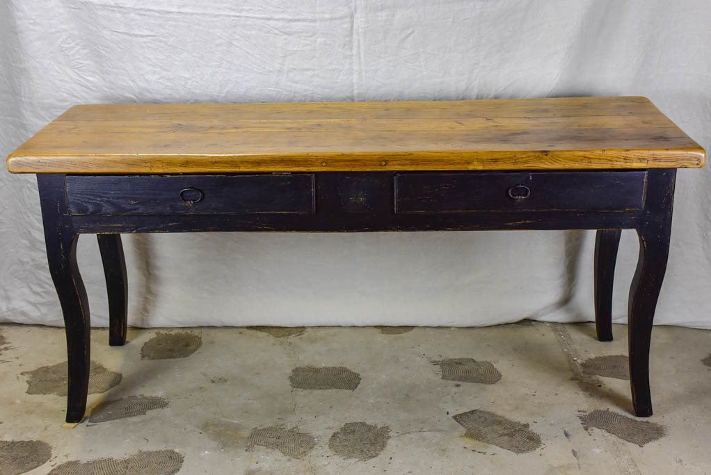 Antique French Louis XV style console table - solid oak