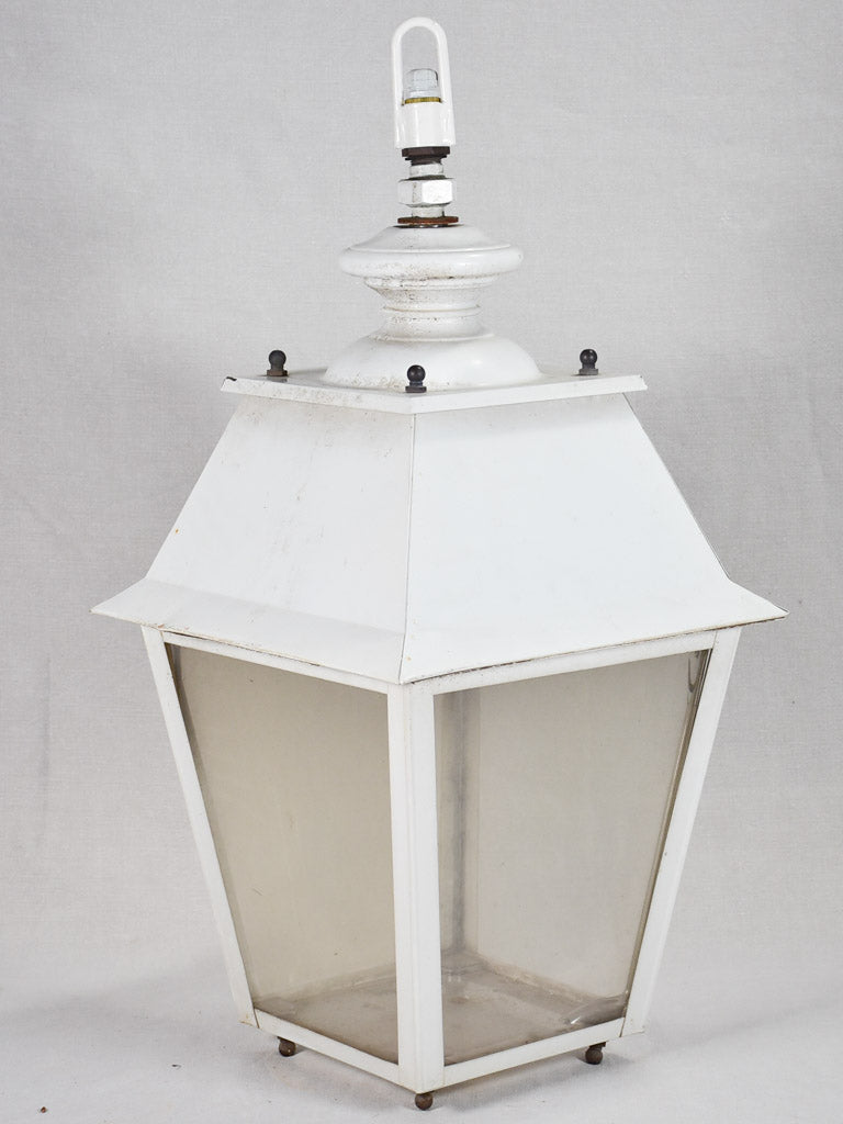 Vintage French lantern with white patina 35½"