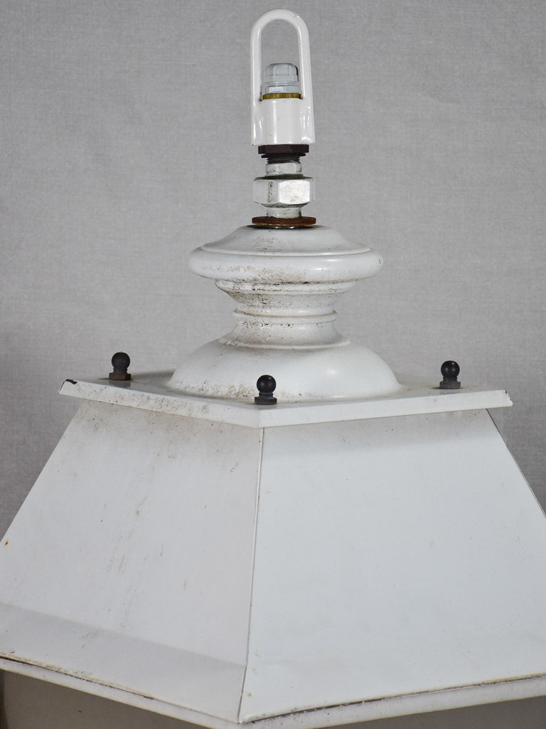 Vintage French lantern with white patina 35½"