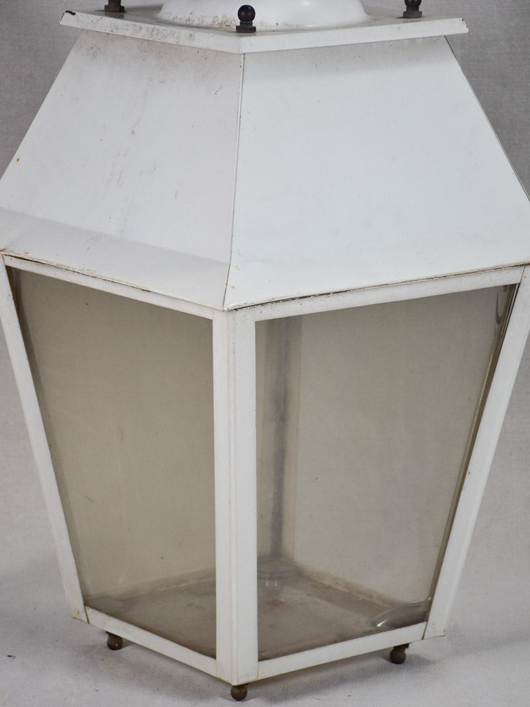 Vintage French lantern with white patina 35½"