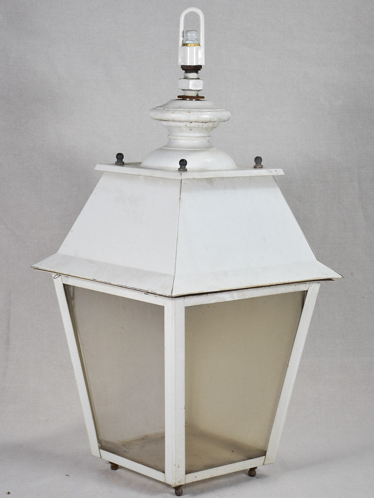 Vintage French lantern with white patina 35½"