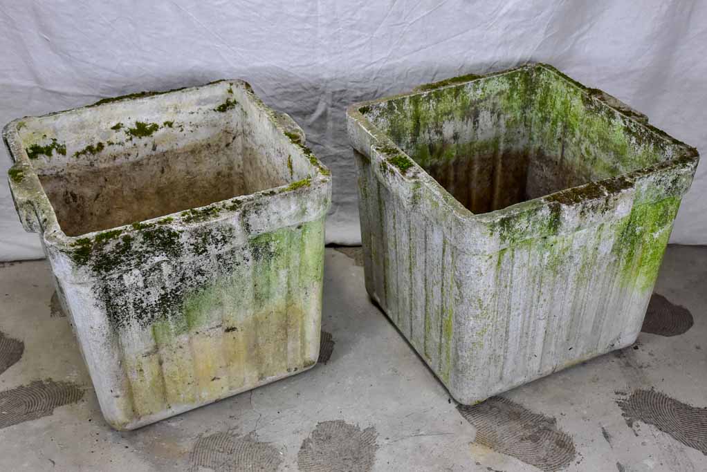 Pair of large square Willy Guhl planters