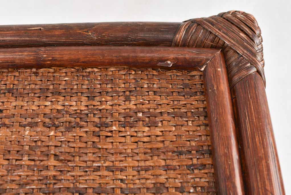 3 vintage bamboo and rattan nesting tables 20½"