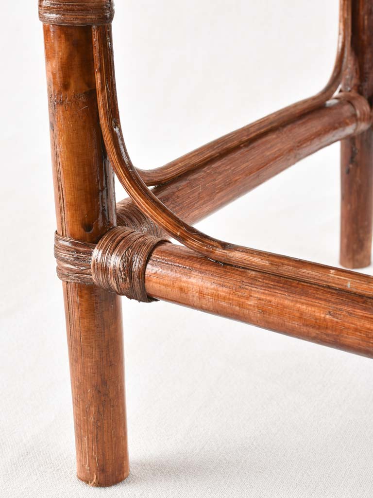 3 vintage bamboo and rattan nesting tables 20½"