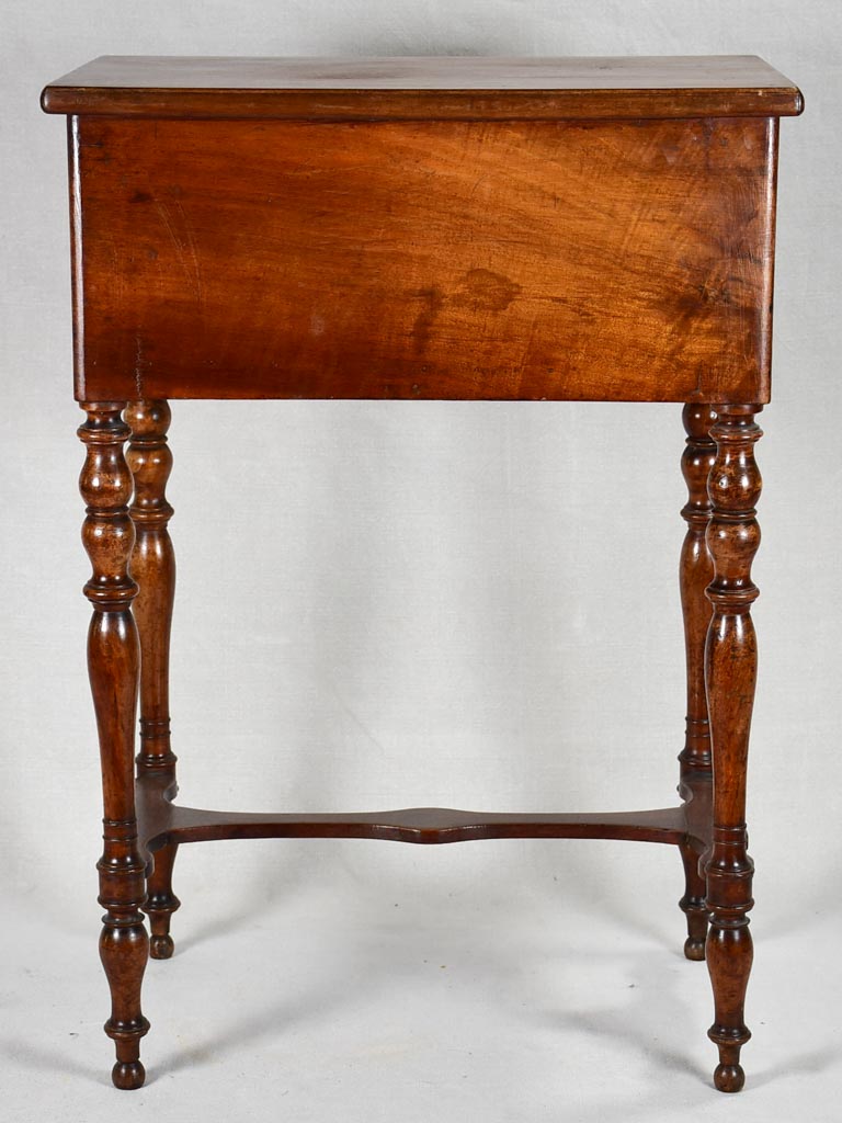 19th-century Louis Philippe walnut side table with two drawers 30¼"
