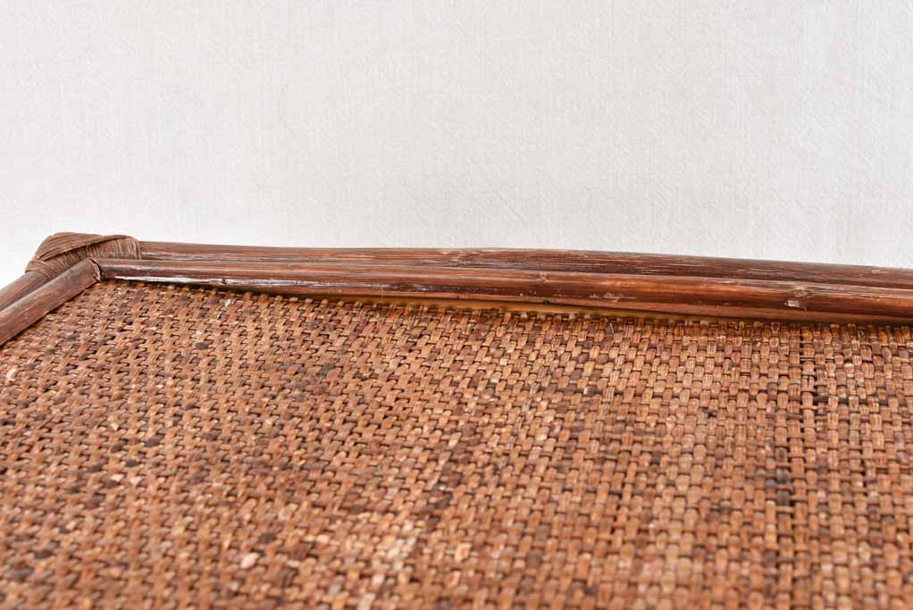 3 vintage bamboo and rattan nesting tables 20½"