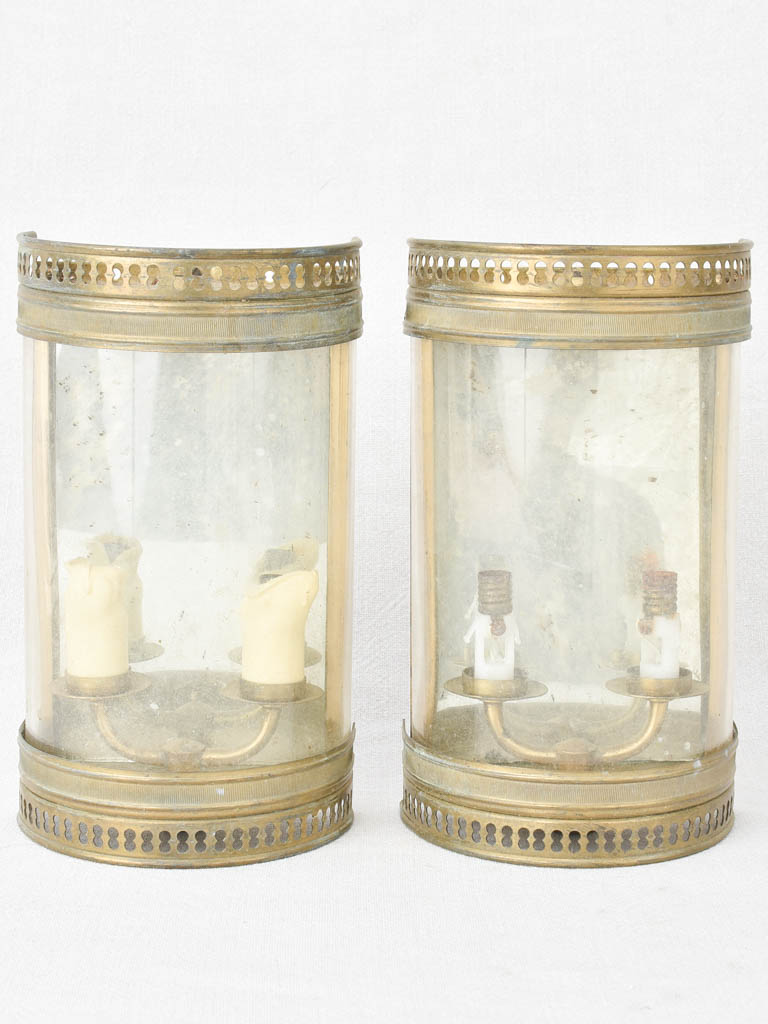 Pair of antique French curved sconces 9½"