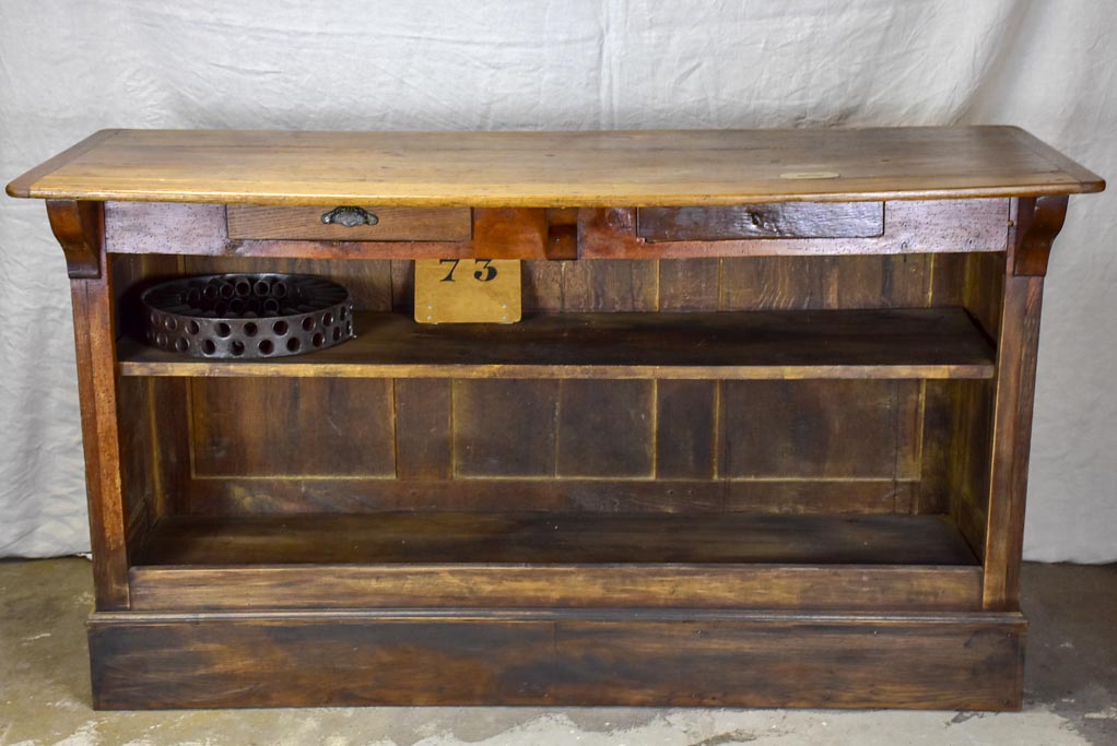 Antique French oak pharmacy counter