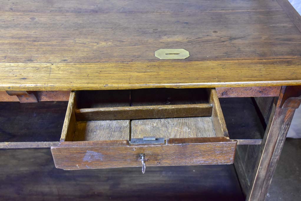 Antique French oak pharmacy counter