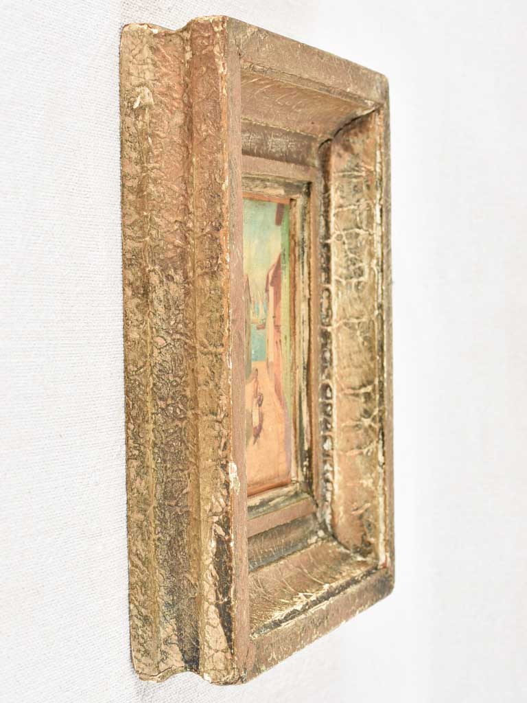 Miniature seaside village streetscape - 1900s - 8" x 2¾"