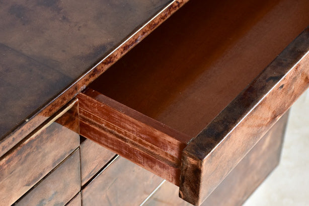 1970's Italian Aldo Tura commode - Lacquered Goatskin