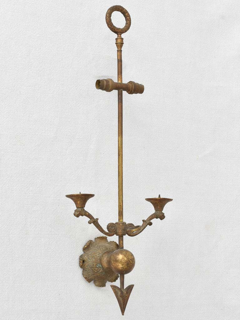 Napoleon III arrow wall sconce for candles & lights 20½"
