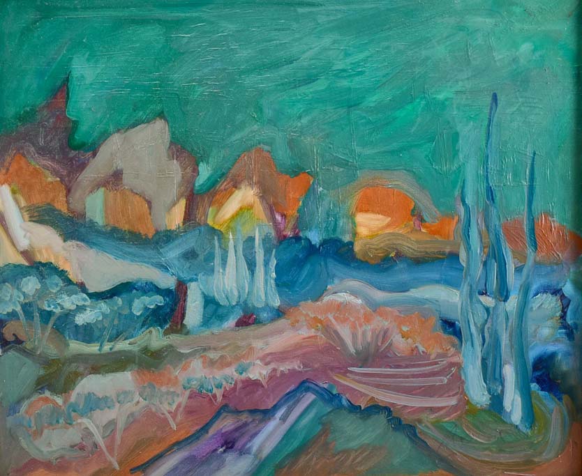 Oil on canvas - Les Alpilles landscape - Roger Oulion 23¼" x 27¼"