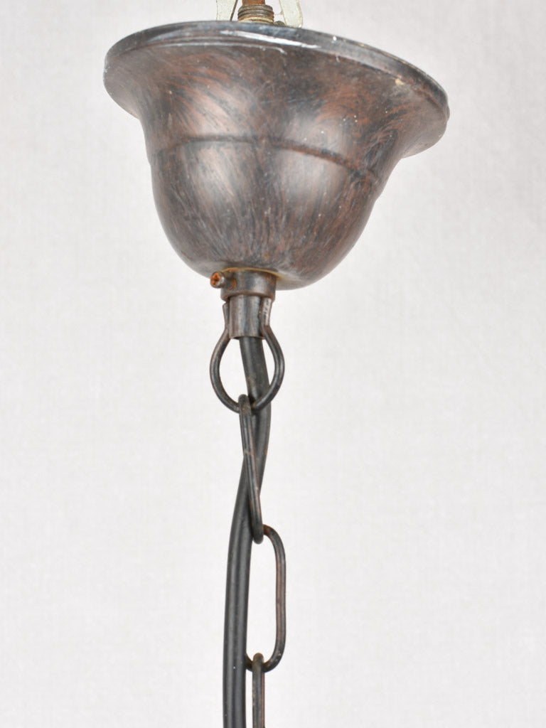Pretty three light three light chandelier with ivy - 1900s