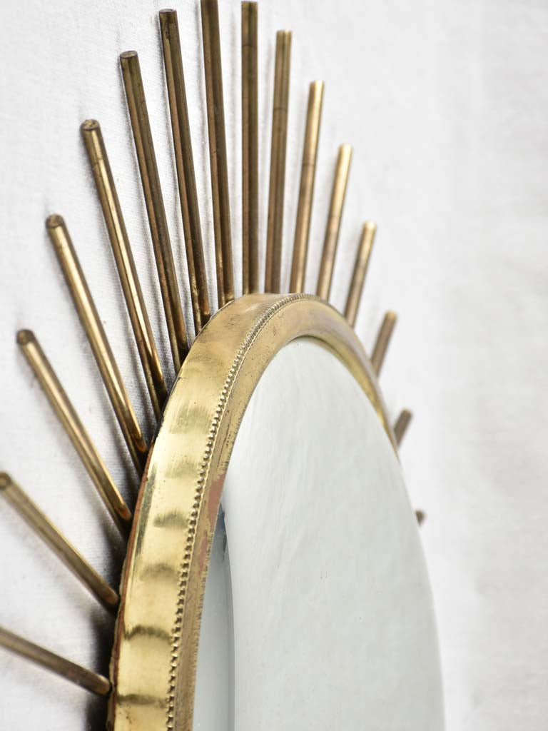 Vintage gold sunburst mirror - Bronze 21¼"