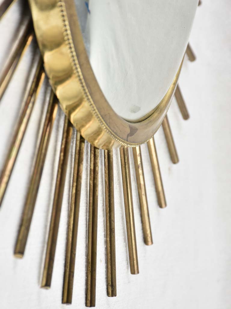 Vintage gold sunburst mirror - Bronze 21¼"