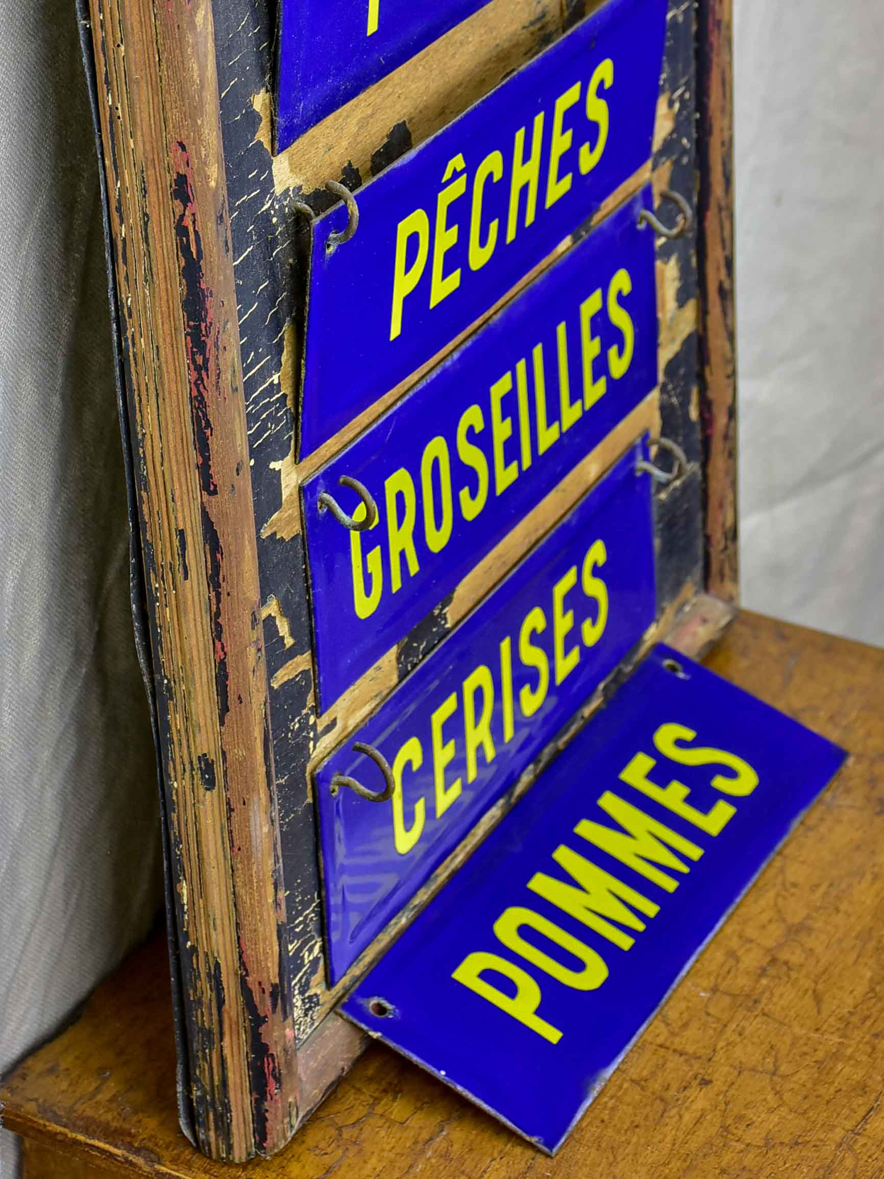 Antique French sign from a fruit shop