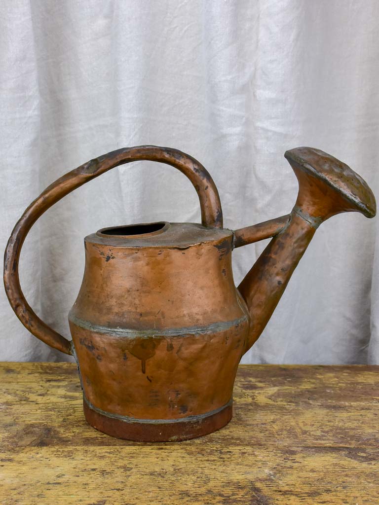 Rustic antique French copper watering can - 18th Century