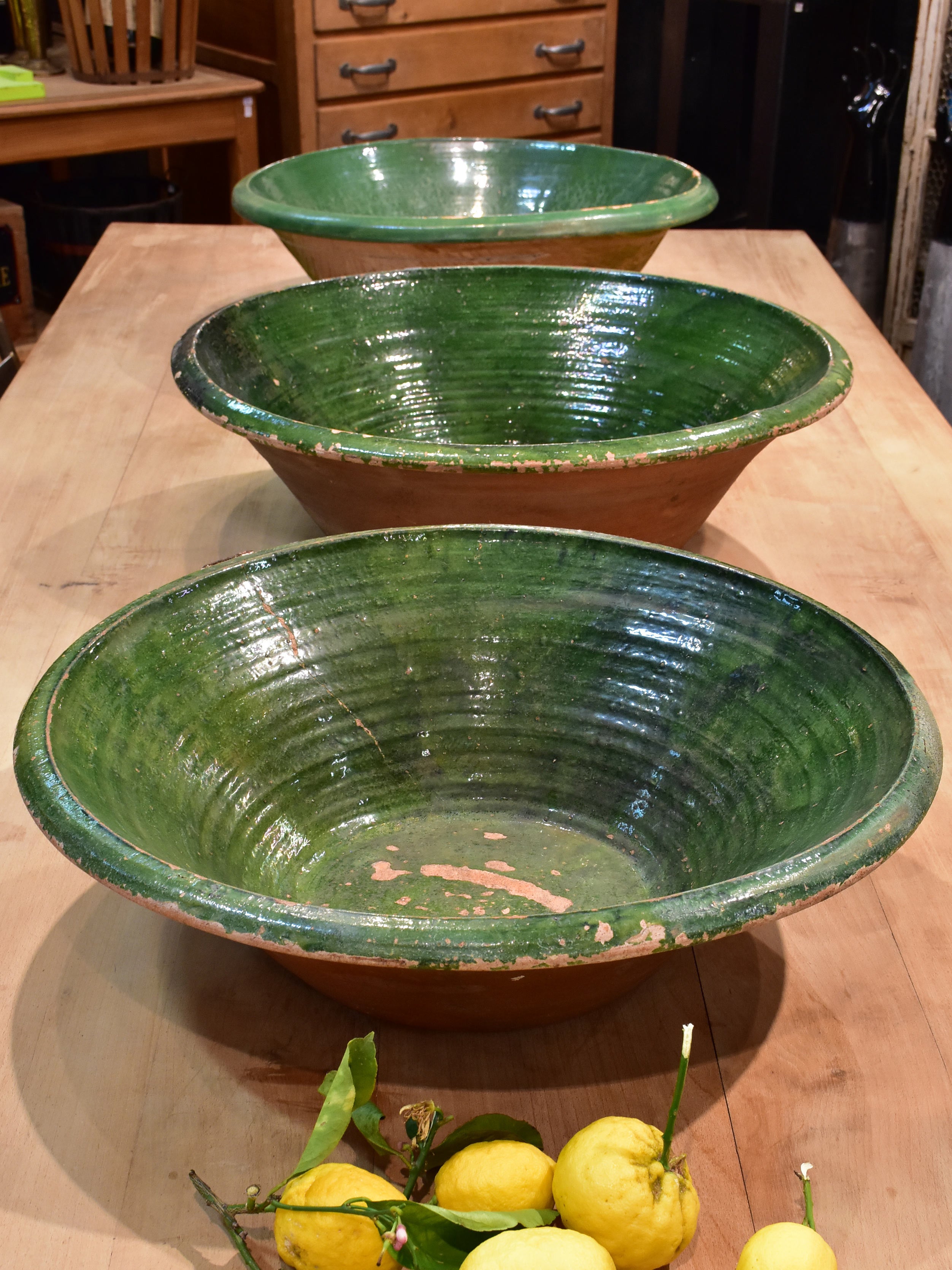 Extra large Provençal preserving bowls