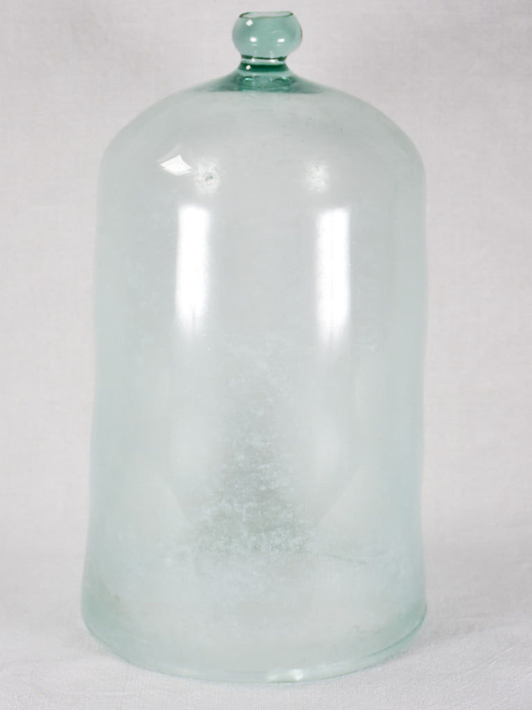 Pair of 19th-century French blown glass garden cloche domes 18½"