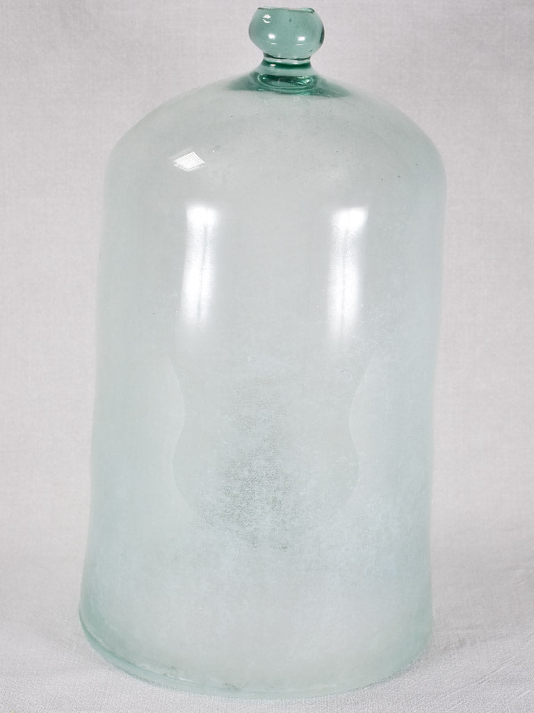 Pair of 19th-century French blown glass garden cloche domes 18½"
