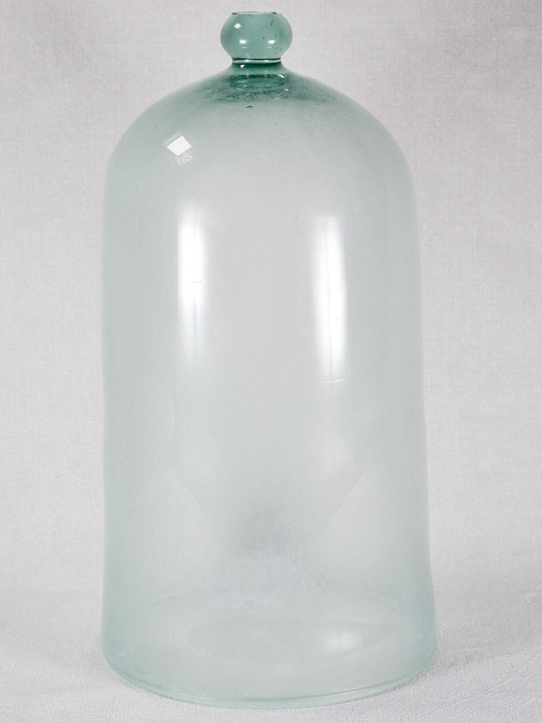 Pair of 19th-century French blown glass garden cloche domes 18½"