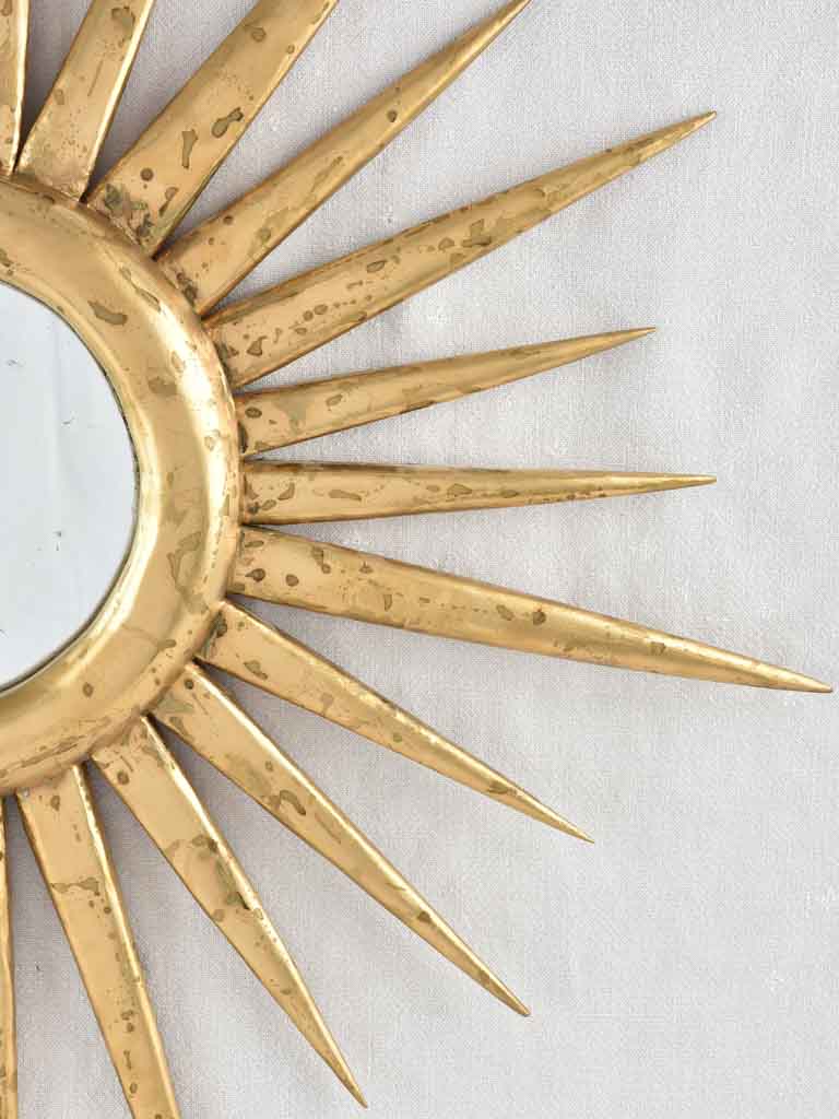 Large Vintage French sunburst mirror - tapered rays 35½"
